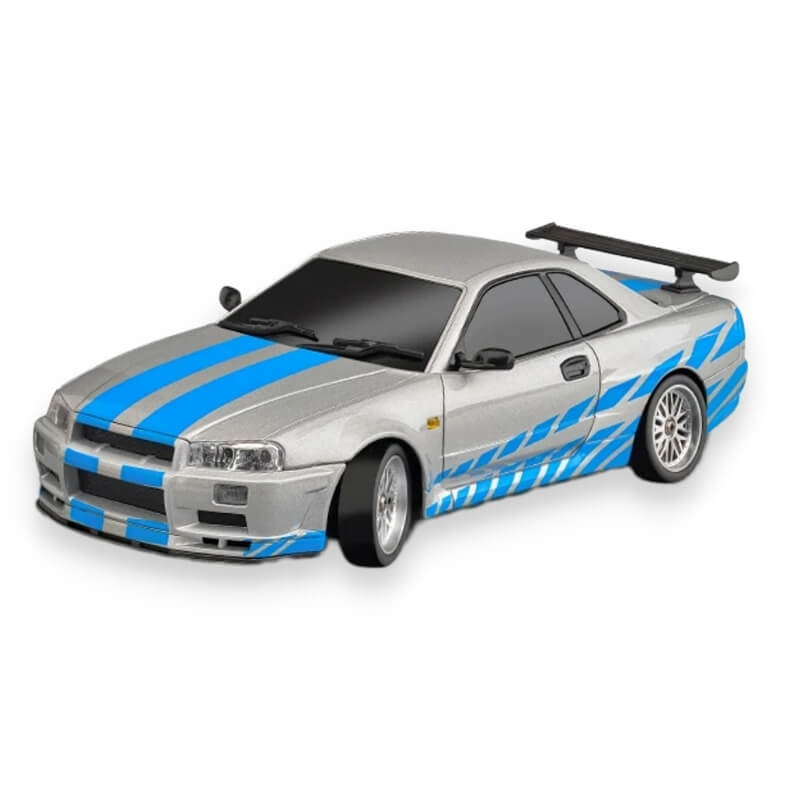 LDRC 1899 1/18 Scale RWD GTR R34 RC Drift Car with Built-in Gyro & LED Lights