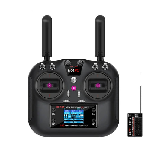 HotRC HT-10A 10-Channel 2.4GHz RC Transmitter with F-10A Receiver