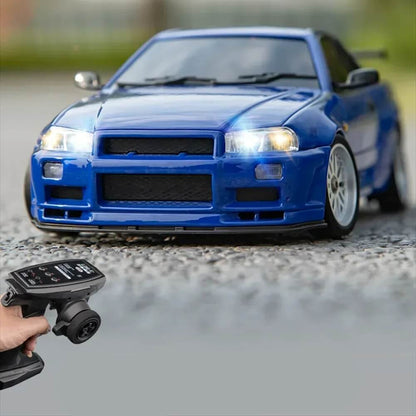 LDRC 1899 1/18 Scale RWD GTR R34 RC Drift Car with Built-in Gyro & LED Lights